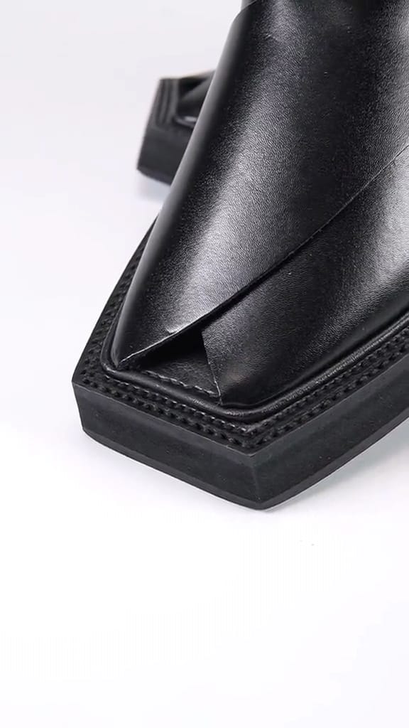 Khan's Wear - Kaptaan Chappal Men's - Black
