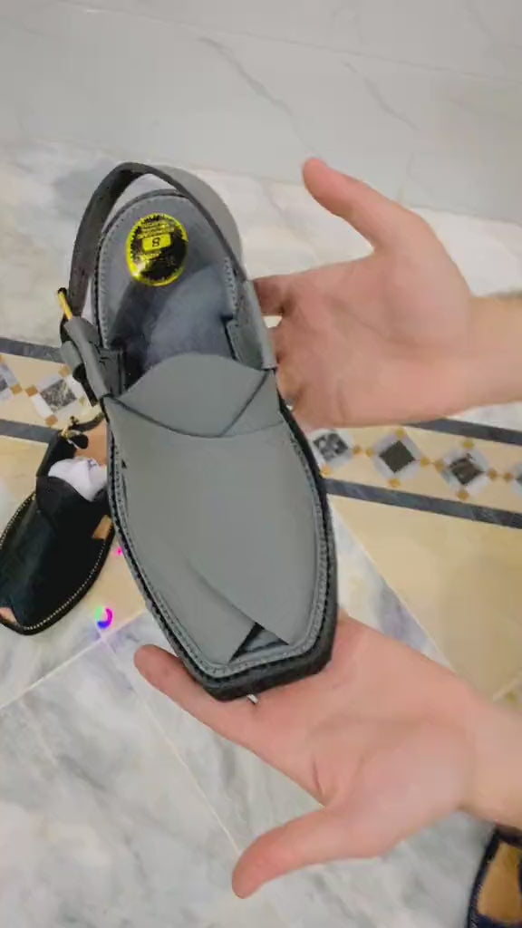 Khan's Wear - Kaptaan Chappal Men's - Grey